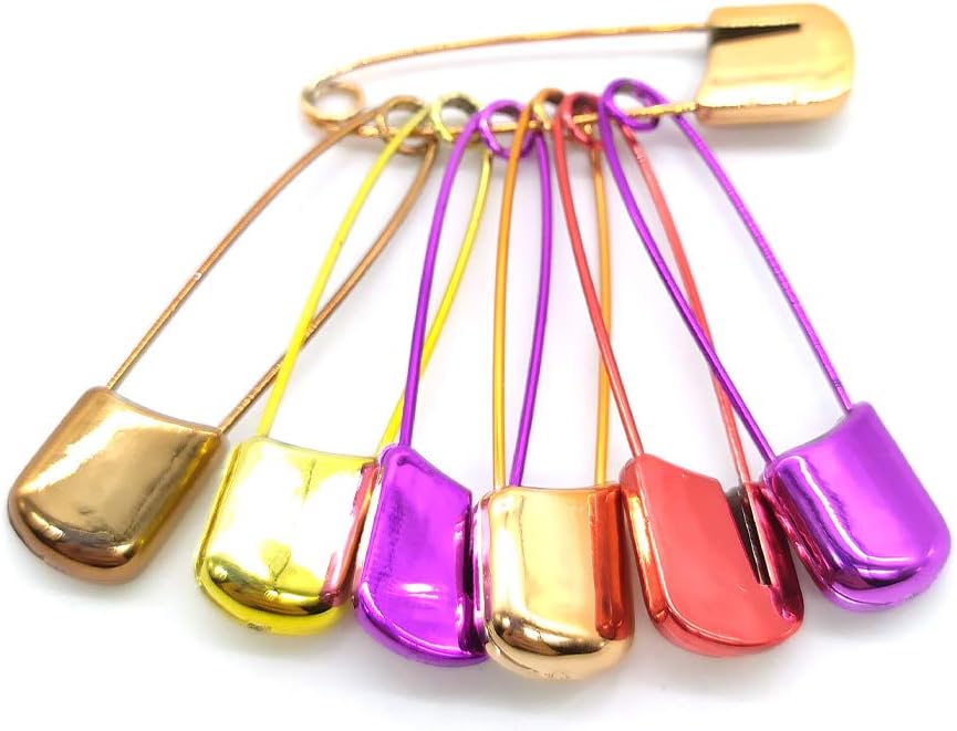 FLAWISH Multi Color Safety Pins for DIY Crafts and Home Use 6cm(5 Pcs)