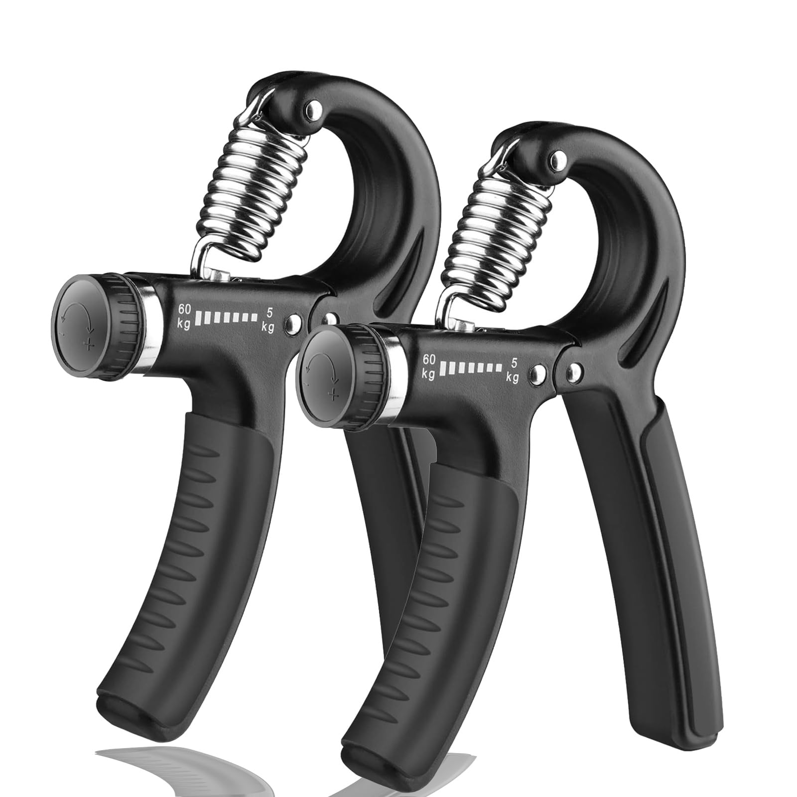 2 Pack Hand Grip Strengthener, Grip Strengthener, Forearm Strengthener, Adjustable Resistance 11-132 Lbs (5-60kg), Hand Exerciser for Grip Strength, Muscle Building and Injury Recover