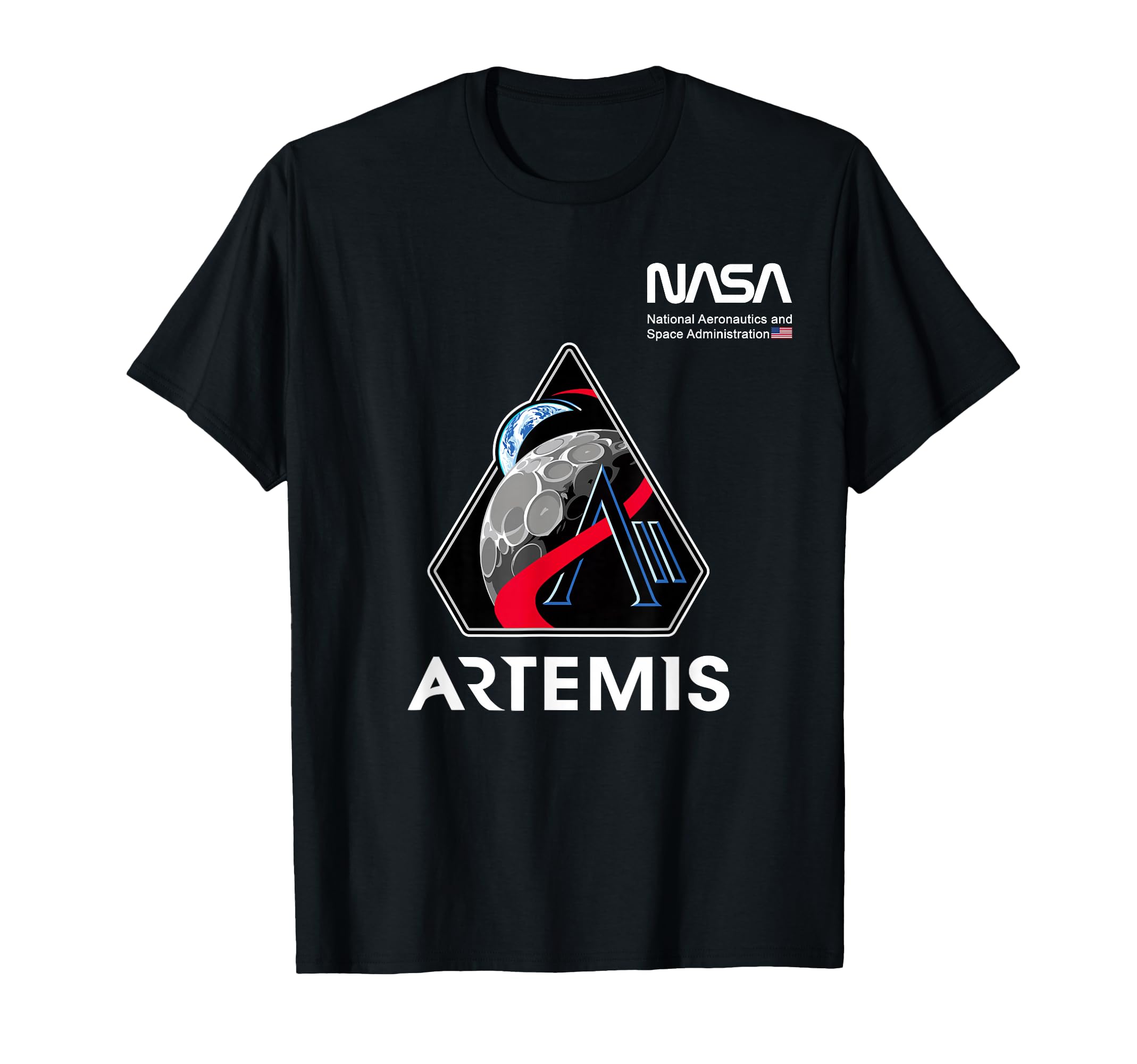 NASA Artemis II Mission Patch Worm Logo T-Shirt