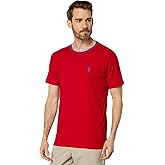 U.S. Polo Assn. Short Sleeve Crew Neck Yarn-Dye Collar Tipped Jersey Tee Engine Red MD