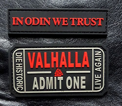 Ticket to Valhalla Admit One In Odin We Trust Patch (PVC Rubber-Red/YN2-Bundle)