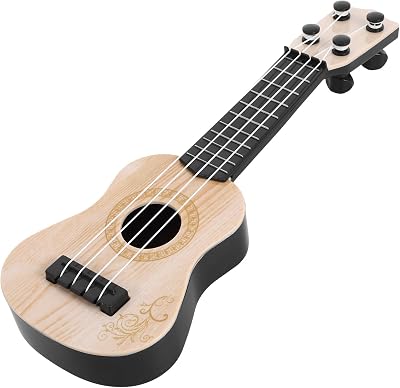 Toddmomy Wooden Ukulele Toy for Kids, 10 Inch Educational Musical Instrument