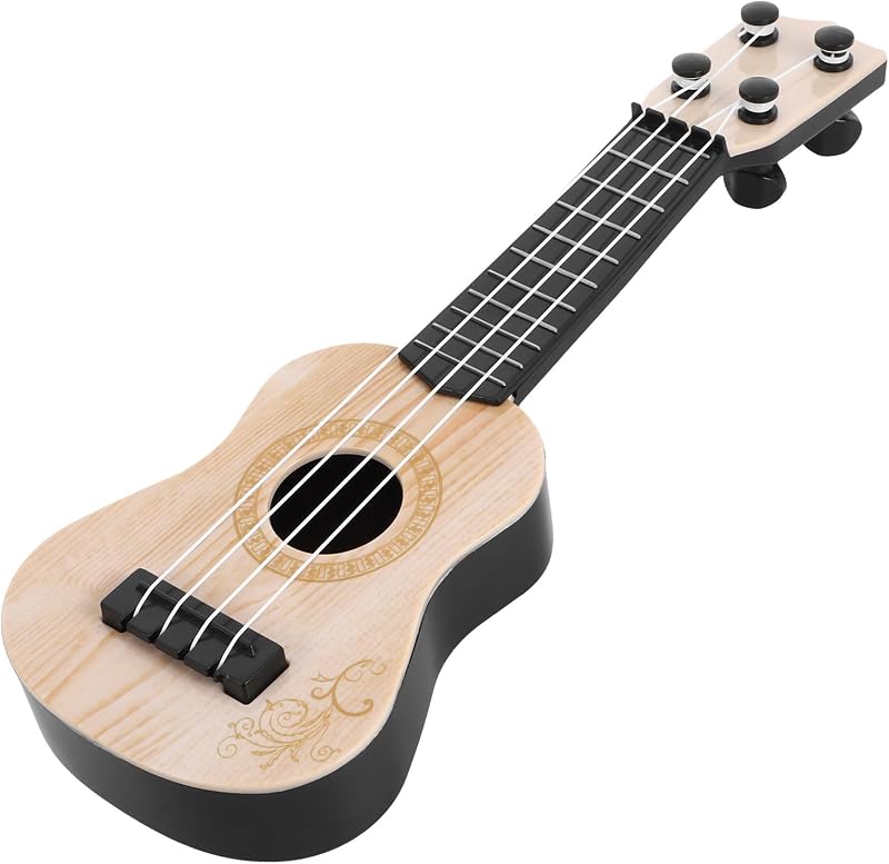 Toddmomy Wooden Ukulele Toy for Kids, 10 Inch Educational Musical Instrument