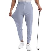 CANGHPGIN Mens Athletic Joggers with Zipper Pockets Lightweight Golf Pants Men Stretch Relaxed Fit Tapered Work Travel Pants
