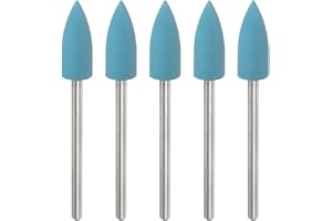 HARFINGTON 5pcs Rubber Polishing Bit Silicone Buffing Wheels 2000 Grit 6mm Dia Mounted Grinding Head for Electric Grinder Rotary Tool, Tapered Shape