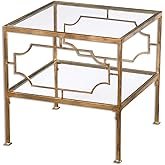 Uttermost 24477 Genell Cube Gold Side Table