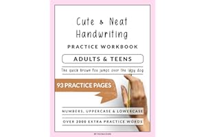 Cute and Neat Handwriting Workbook for Adults and Teens: A Booklet to Help Improve Your Penmanship and Lettering Skills with 