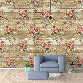 Wall Murals for Bedroom Flowers Collage Pattern Removable Wallpaper Peel and Stick Wall Stickers - 66x96 inches