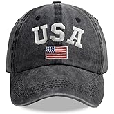 SHANVANKE American Flag Hats for Men Women, Cotton Adjustable Embroidered US Baseball Cap