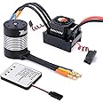 Jrelecs 3650 5900KV Sensorless Brushless Motor 120A Brushless ESC & Program Card Waterproof Motor ESC Combo 3.175mm Shaft for 1/10 RC Car Truck