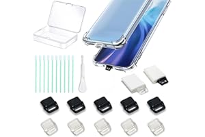 DUSHOCHN 10 Pack, USB-C Port Plug, Easy to Grip dDustproof Plug Cover, C-Type Dustproof Dlug, Dustproof Plug Kit, with Cleaning Tool, Suitable for All C-Type Ports, Compatible with iPhone 15
