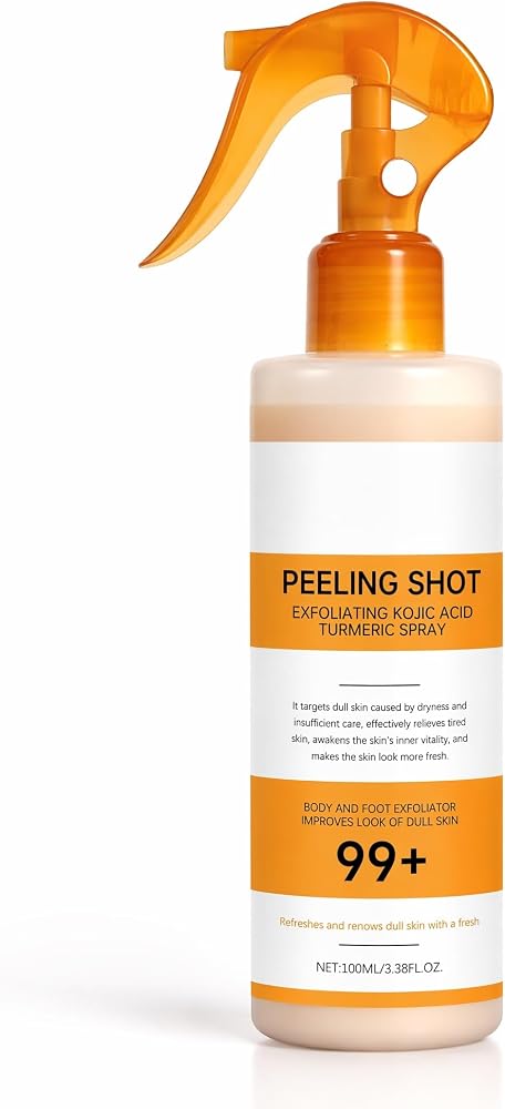 Kojic Acid Turmeric Peel Shot Keratin Care Spray, Peel Shot Turmeric Spray | Exfoliating Peeling Solution, Gentle Body Care f