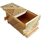 Bene Gifts Japanese Yosegi Puzzle Box 5 Sun 21 Moves