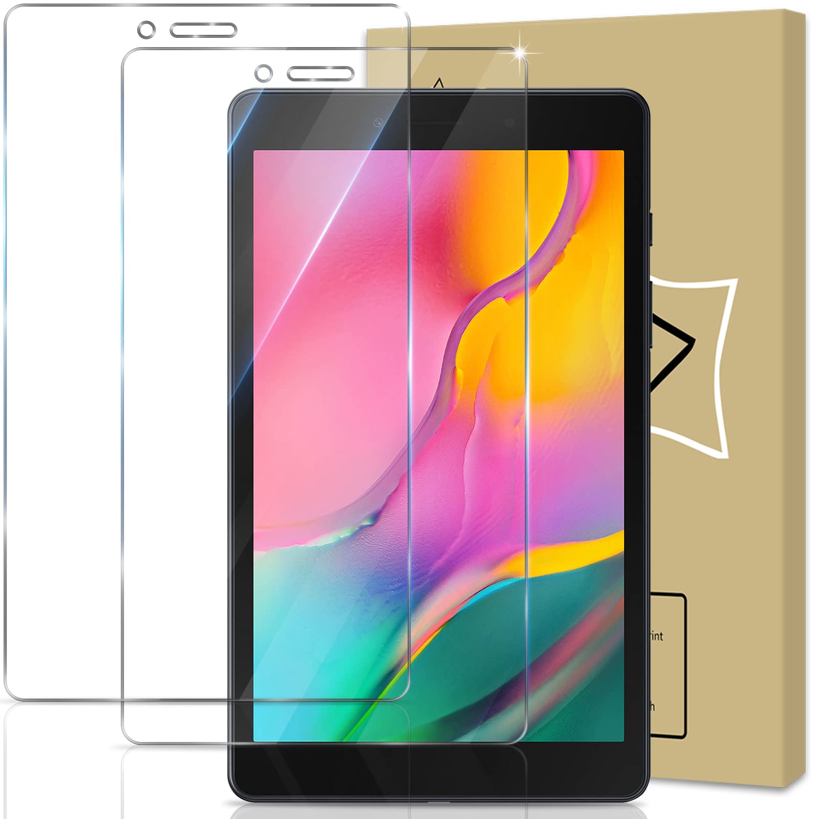 GiiYoon-2 PACK Screen Protector for Samsung Galaxy Tab A 8 2019 (SM-T290/T295) Tempered Glass [HD Crystal Clear] [Easy Installation] [Scratch Resistant] [9H Hardness] Protection Film