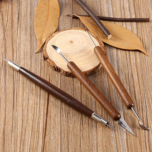 6pcs Sculpting Tools Set,Pottery Clay Tool Set Carved Clay Stainless Steel for Brushing Scraping Cleaning Smoothing Shaping