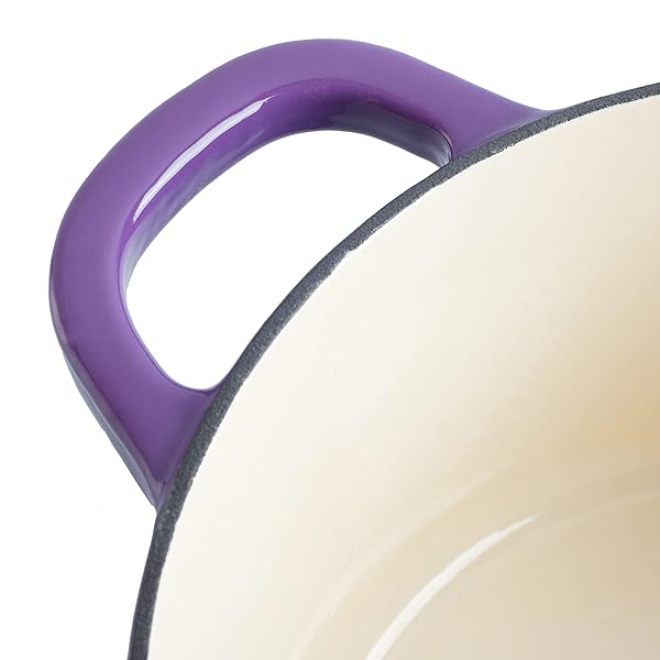 CROCK-POT ARTISAN 7-QUART ROUND ENAMELED CAST IRON DUTCH OVEN – LAVENDER PURPLE, DURABLE HEAVY-DUTY COOKWARE FOR SLOW COOKING, BAKING, ROASTING WITH LID
