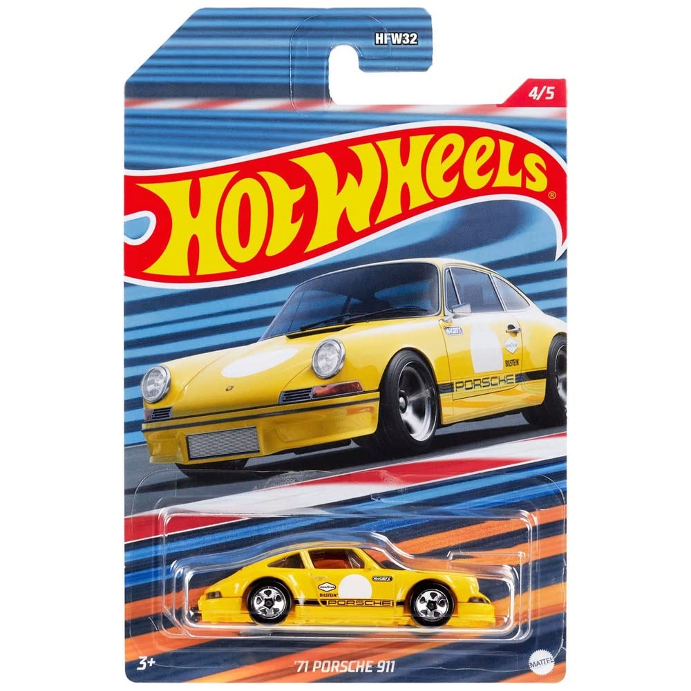2022 Hot Wheels Themed Entertainment '71 Porsche 911 Yellow 4/5 (Long Card) HDG72