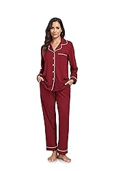 COLORFULLEAF Women's 100% Cotton Long Sleeve Pajama