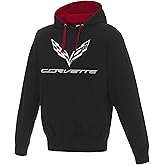 JH DESIGN GROUP Men's Chevy Corvette C7 Pullover Hoodie Red or Gray Hood Lining