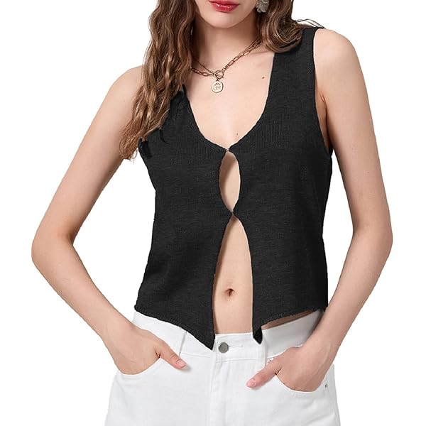 トップス ounce tie sleeveless knit 209081013-1-black