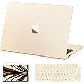 AKIT Compatible with MacBook Air 13 inch Case 2026 2025 2024 2022 M4 A3240 M3 A3113 M2 A2681, [Official Color Match] Slim Case&Keyboard Cover&Screen Protector for Mac Air 13.6 inch, Starlight Clear