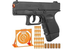Zonzxcv Soft Bullet Gun Shell Ejecting Toy Gun Prop Gun with Target Toy Pistol Stress Shot Fake Prop Shooting Game Toy Guns That Look Realistic(Deep Black)