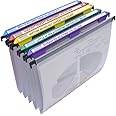 Ultimate Office MagniFile Hanging File Folders V- Bottom Letter Size with 11 inch Magnified Indexes That Double The Size of Your File Titles to Find Files Fast. (Set of 5 Frost)