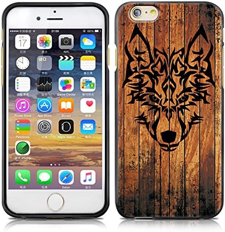 Lulumi iphone6 / 6S phone case 6 plus / 6s plus protective cover soft shell black wood relief series creative shell (6/6S 4.7 Wolf head)