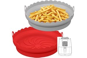 SIUDANGKA Air Fryer Silicone Liners for Ninja Air Fryer, Air Fryer Silicone Pot for Ninja/COSORI/Gourmia/PowerXL/InstantPot/Fabuletta/Philips Air Fryer, and Most 3 to 7 QT Airfryer