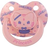 Princess Adult-Size Silicone Pacifier for Anxiety: Big Shield Cute Binky | Large Nipple Teat Kawaii Dummy Kitten Pink Paci Gift for Stress Relief Sleep with Case