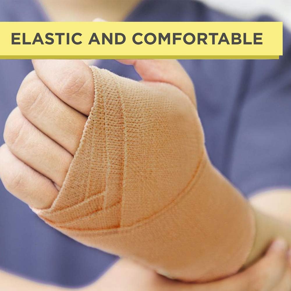 Self Adherent Cohesive Wrap Bandages (12 Pack Bundle) - 2” Wide, 5 Yards All Sports Athletic Tape | Brown Non-Woven Bandage | Breathable Wound Tape | Medical Stretch, Cover All Tape: Health & Personal Care