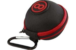 Sinsilvie Clip-on Billiard Cue Ball Case.Cue Ball Bag for Billiard Balls, Training Balls and Pool Balls.2.24in Billiard Ball Carrying Case (Red)