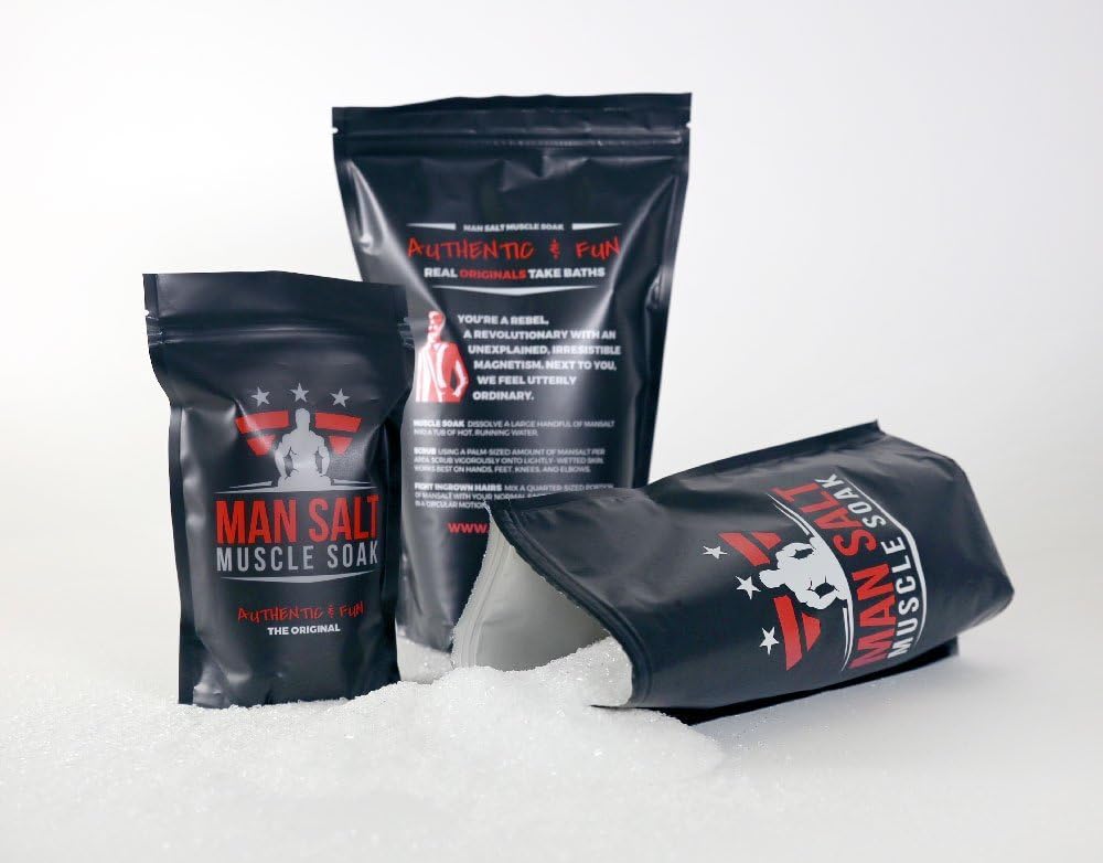 ManSalt Muscle Soak -Epsom Salt Bulk- - Best Bath Salts (Original, 5 1LB Bags)