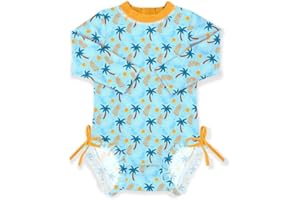 BesserBay Baby Girl's UPF 50+ Sun Protection Swimsuit One Piece 3/4 Sleeve Rash Guard 0-36 Months