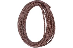 CALFOVERA 5 Yards 3MM Round Genuine Leather Bolo Tie Cord for Crafts 3MM Brown Braided Real Leather Rope Cording String Lace for Jewelry Making Crafting Necklace Bracelets Braiding Wraps Beading