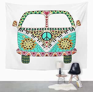 Download Peutry Tapiz de Pared Hippie Hippie Vintage Car Mini Van ...