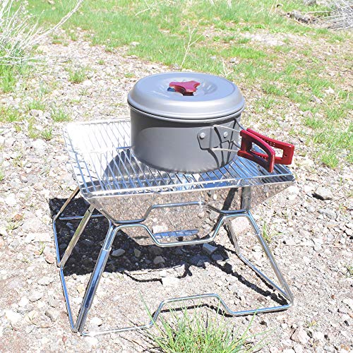 AceCamp Hard-Anodized Portable Camping Cookware Set, Stackable Nonstick Aluminum Cooking Mess Kit, Lightweight Family Pots, Pans, Cups, Bowls & More with Mesh Carrying Bag (Medium - 2-3 Person Set)
