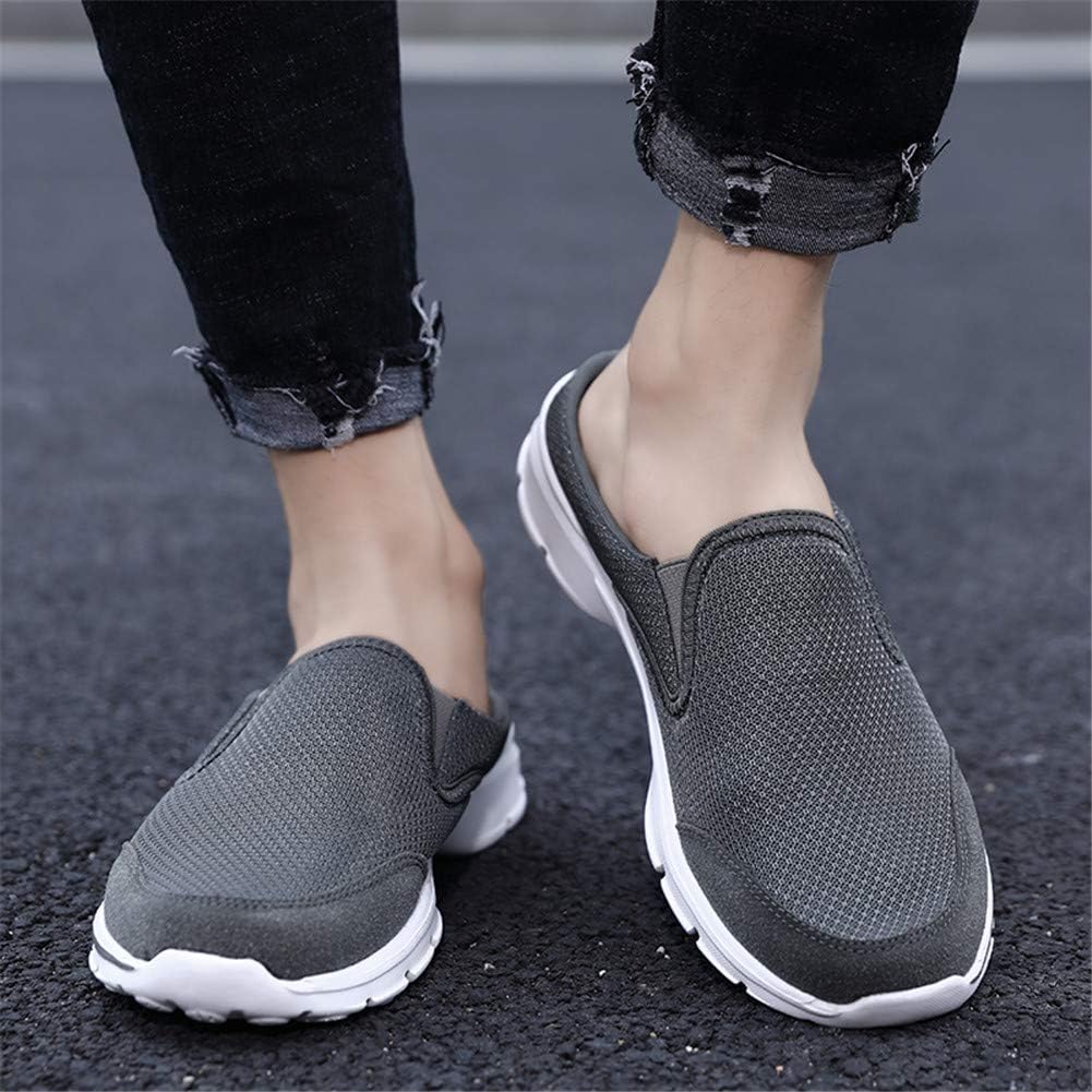  | MizHome Men's Open Back Sneaker Clogs Knit Mules Shoes Lightweight Breathable Slippers | Mules & Clogs