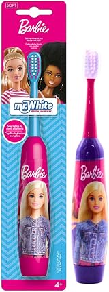 MR.WHITE Barbie Kids Battery Powered Toothbrush, Soft Bristles, 1.5V AA Battery