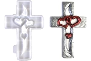 WSJIABOFUX 1Pc Love Heart Crosses Silicone Mold Muti-Functional Silicone Mold Resin Jewelry Epoxy Resin Casting for Jewelry, Soap, Candle