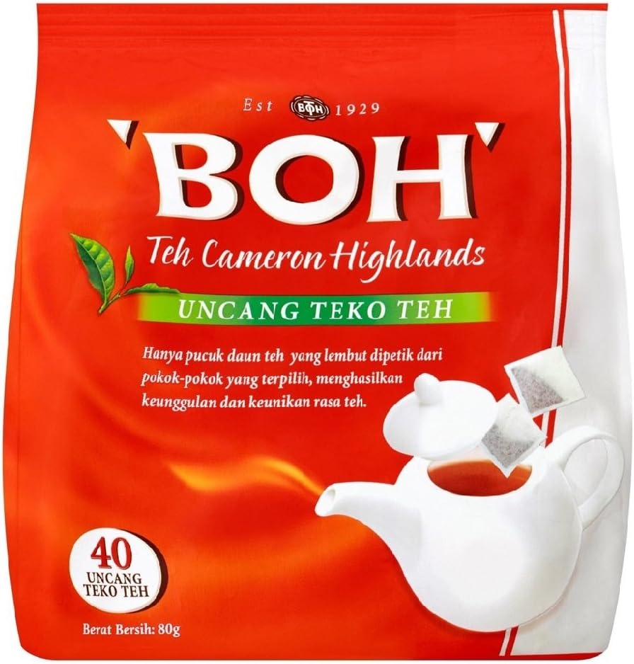 Malaysia BOH Cameron Highlands Tea 40 PotBags 80g (628MART) (3 Count)