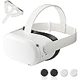 OLCLSS Original Replacement Head Strap for Meta Quest 2 Headset, with 2 Pair Thumb Grip Caps