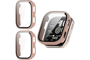 Kimiyaki 2 Pack for Amazfit Bip 6 Screen Protector Case [Full Coverage], Hard PC Bumper All-Around Protective Accessories for Amazfit Bip 6 Built-in 9H Tempered Glass Film