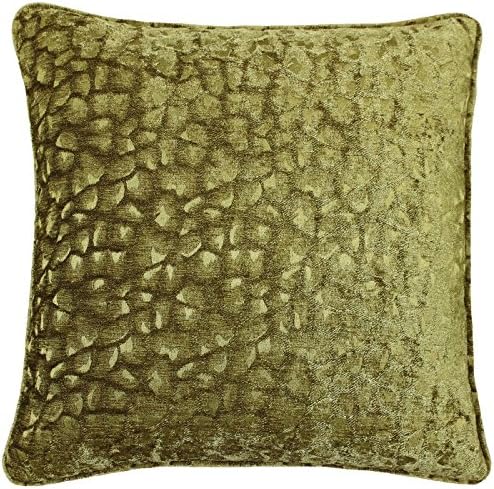 APPLE PIE DESIGNER LUXURIOUS CHENILLE OLIVE GREEN THICK THROW PILLOW SCATTER CUSHION COVER 18" - 45CM