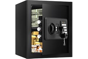 2.0 Cub Home Safe Fireproof Waterproof, Digital Security Fire Safe Box with Programmable Keypad, Spare Keys and Removable She