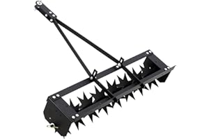 Huloretions Heavy Duty 32 Inch Tow Behind Spike Aerator Roller with 8 Steel Spike Disks – Deep Soil Penetration for Lawn, Far