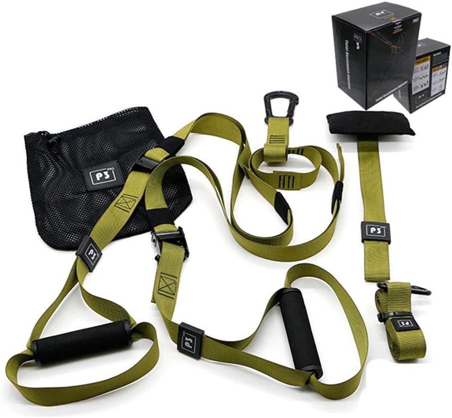 Lalaoo Resistance Training Straps Set, Workout Yoga Straps Fitness Trainer Kit for Suitable Travel and Training Indoor and Outdoor