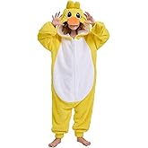 Kgromfy Unisex Yellow Duck Costume for Kids Halloween Outfit Teens Novelty Animal Cosplay Jumpsuit Comfy Homewear