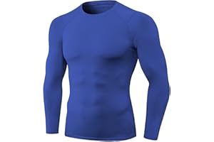 QUEERIER Compression Shirts Men Long Sleeve Athletic Thermal Shirt Workout Cool Dry Running Tops Sports Gym Undershirt Base Layer Tops