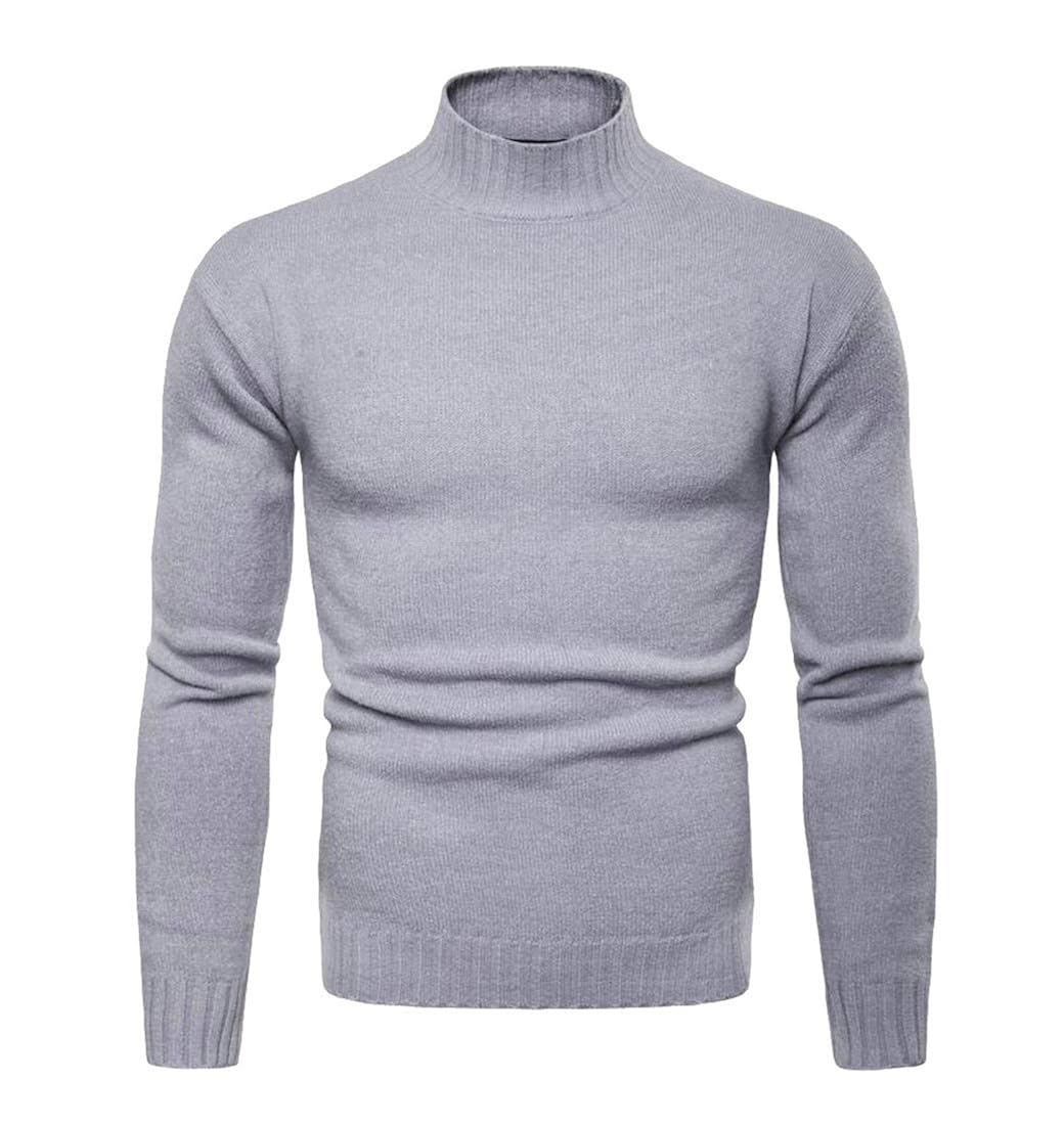 C/&H Men Jumper Basic Knitted Pullover Solid Slim Sweaters